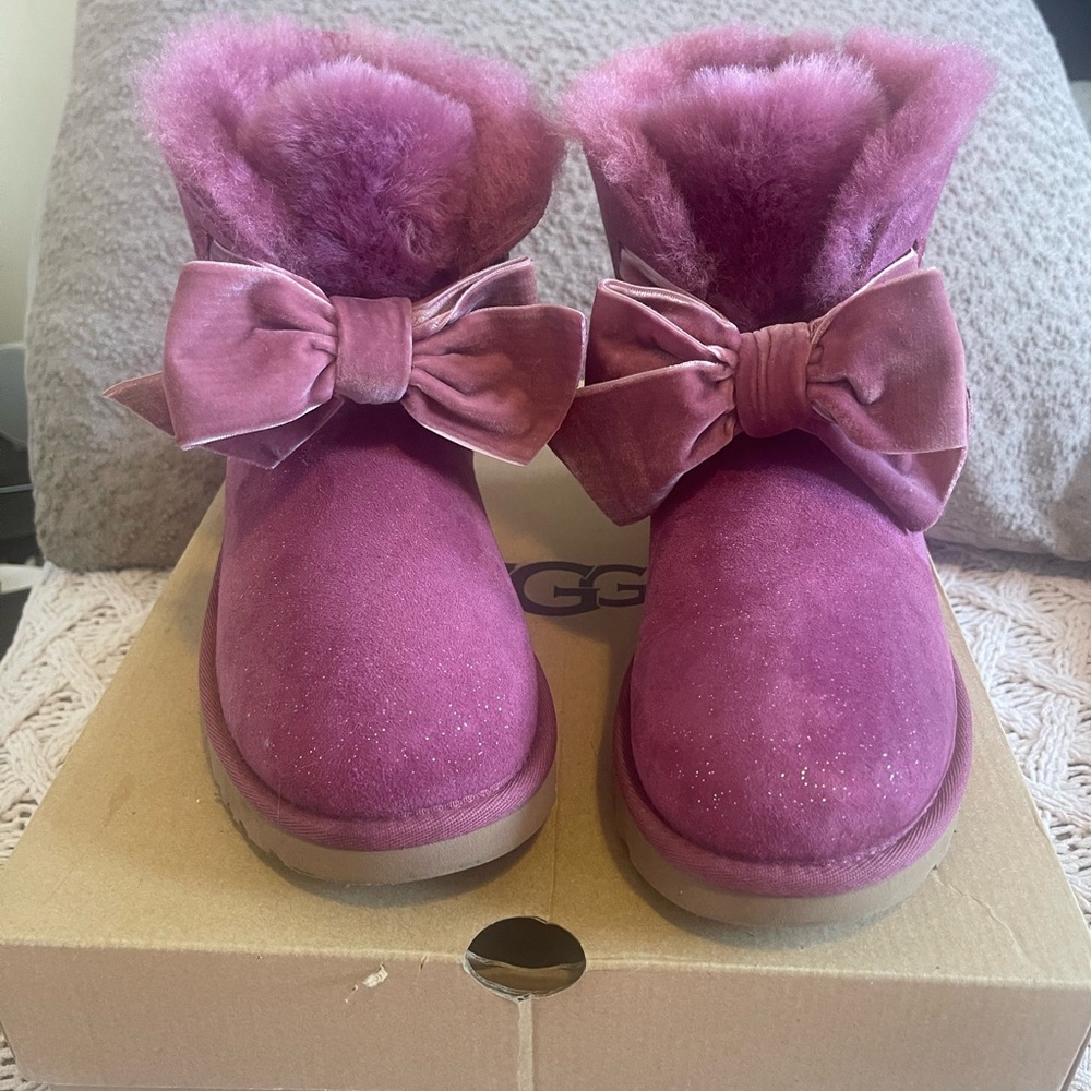 UGG Pink Winter Boots with Bows